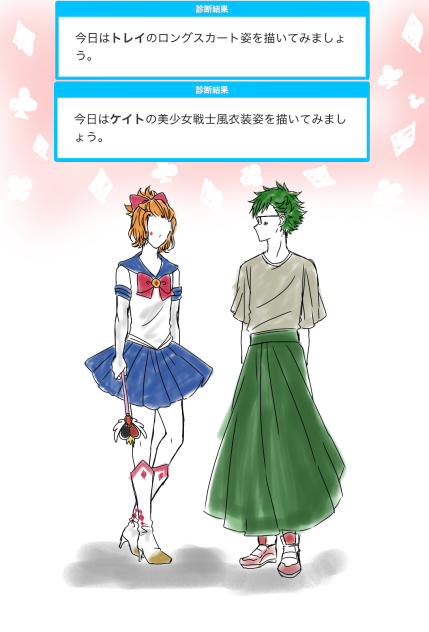 トレイとケイトできせかえったー