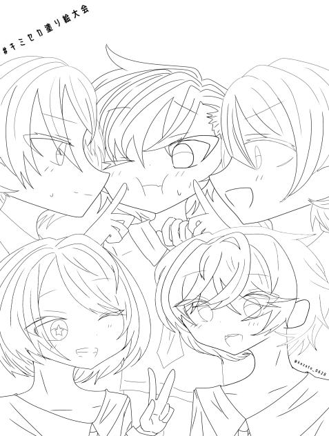 キミセカ塗り絵大会線画‼️