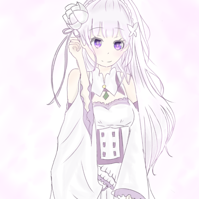 リゼロのエミリア描いてみました
