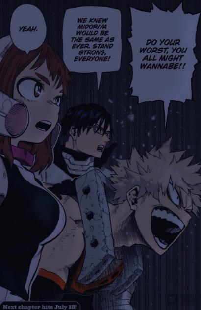 ochako, iida, bakugo manga colour