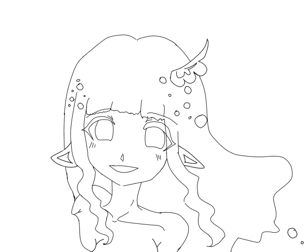 儚い女の子 塗り絵にどうぞ