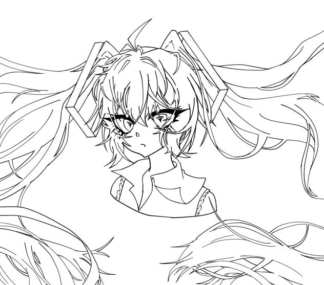 初音ミク_線画