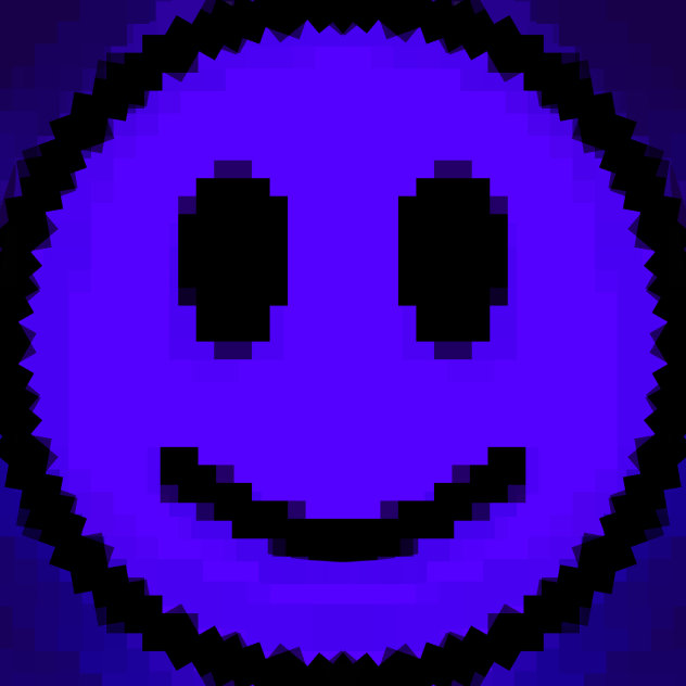 Purple pixel smiley face
