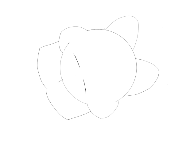 寝るカービィ(線画)