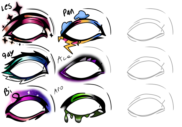 pride flag eye makeup wip