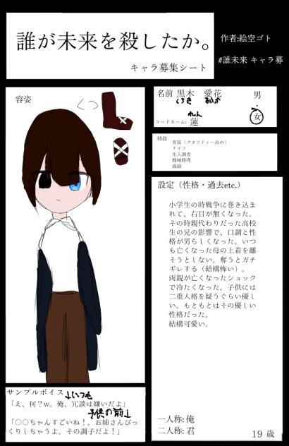 キャラ募集です！