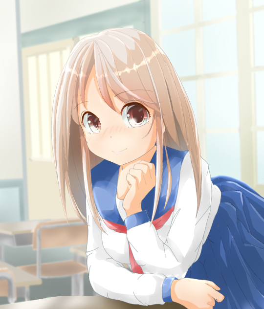 教室で
