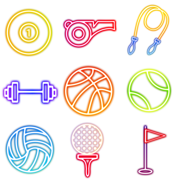 Sports neon icons 1 a
