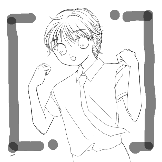 塗り絵、力こぶ