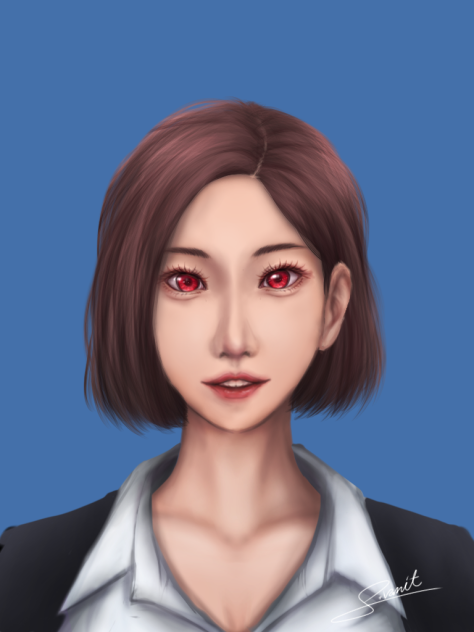 วาดสาวผมสั้น