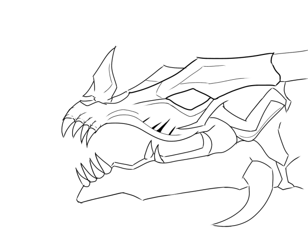 ドラゴン  アイシクル 線画