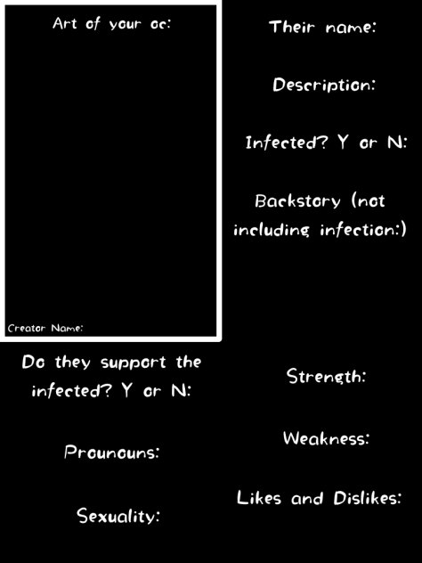Character sheet for glitched oc!