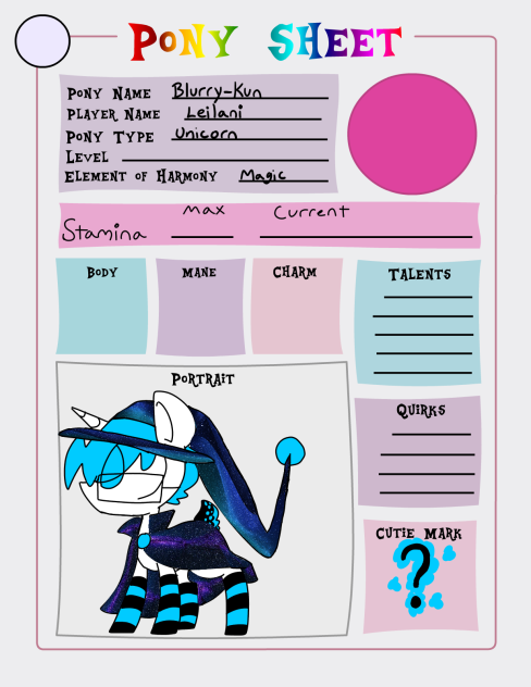 Tails of Equestria character sheet