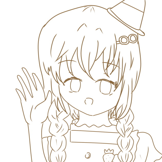 フリー線画　栃木擬人化