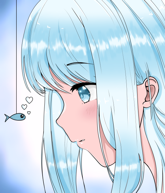 Bleuet and her fish