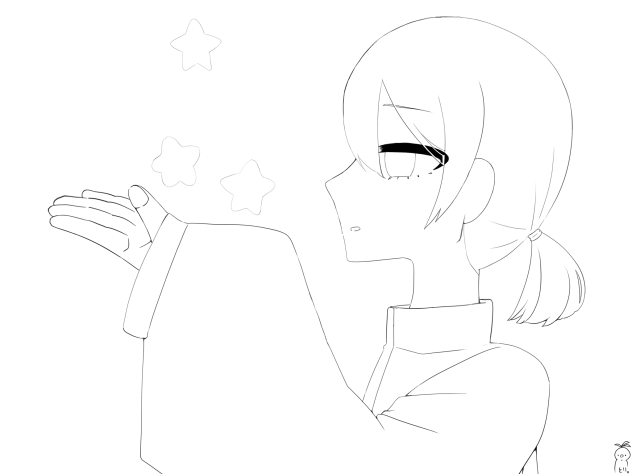 星の光。　線画