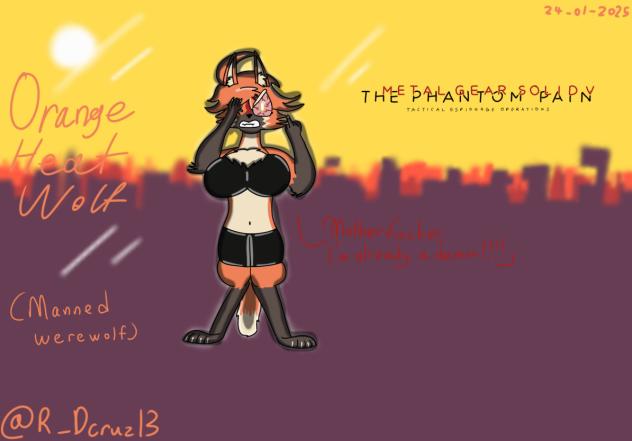 Orange Heat Wolf (Manned werewolf)
