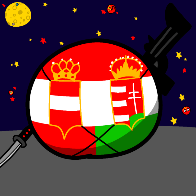オーストリアハンガリー帝国と夜空と赤