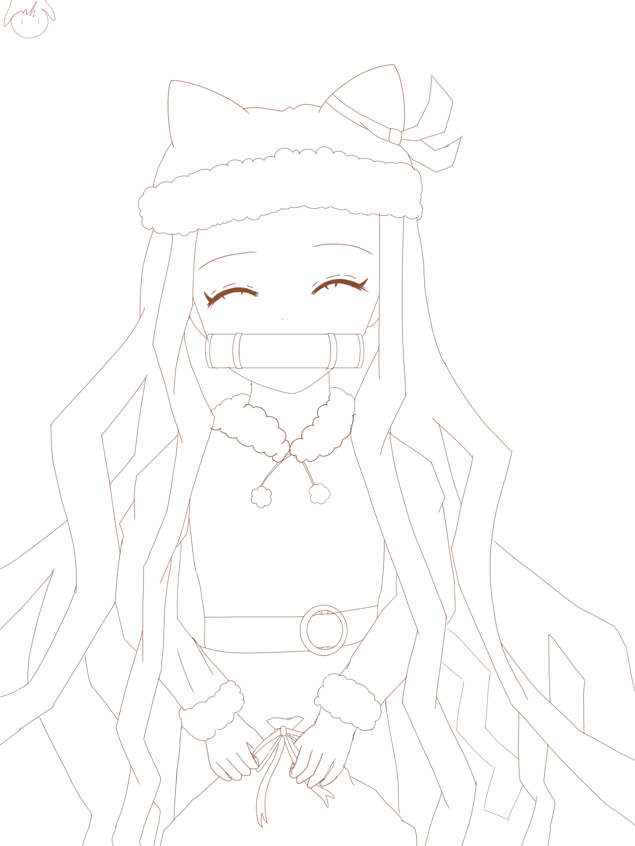 禰豆子（XmasVer.）（塗り絵） - ibisPaint