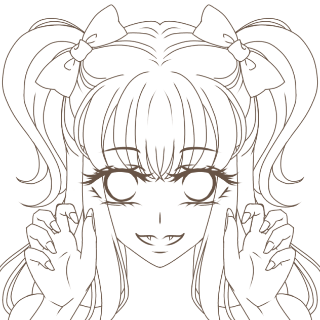 線画「にゃー」