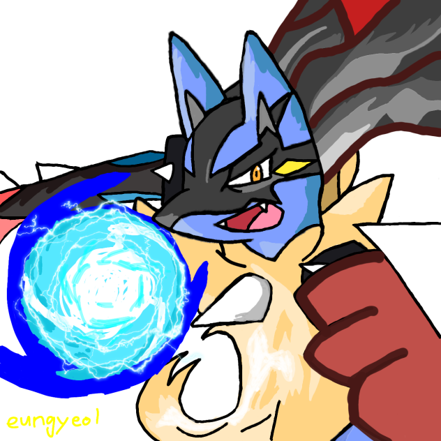 Pulse bomb of Mega Lucalio 메가루카리오 파동탄!
