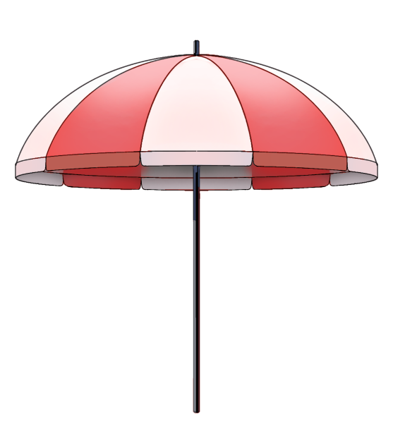 Red beach parasol