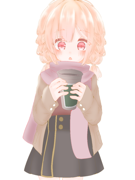 女の子　(あごピース様の線画を借りました)