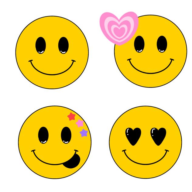スマイルステッカー風イラスト