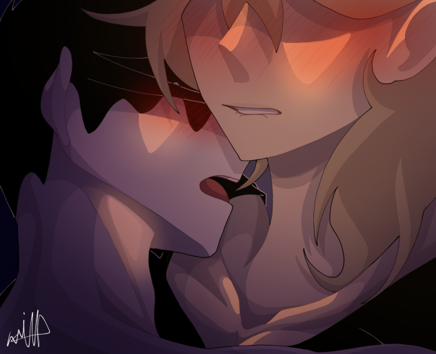 He’s going in for the Neck kisses~