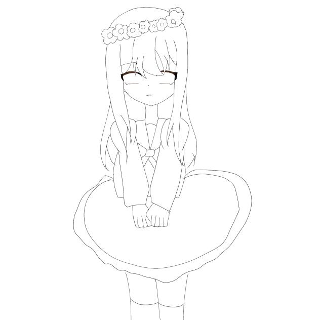 女の子　線画