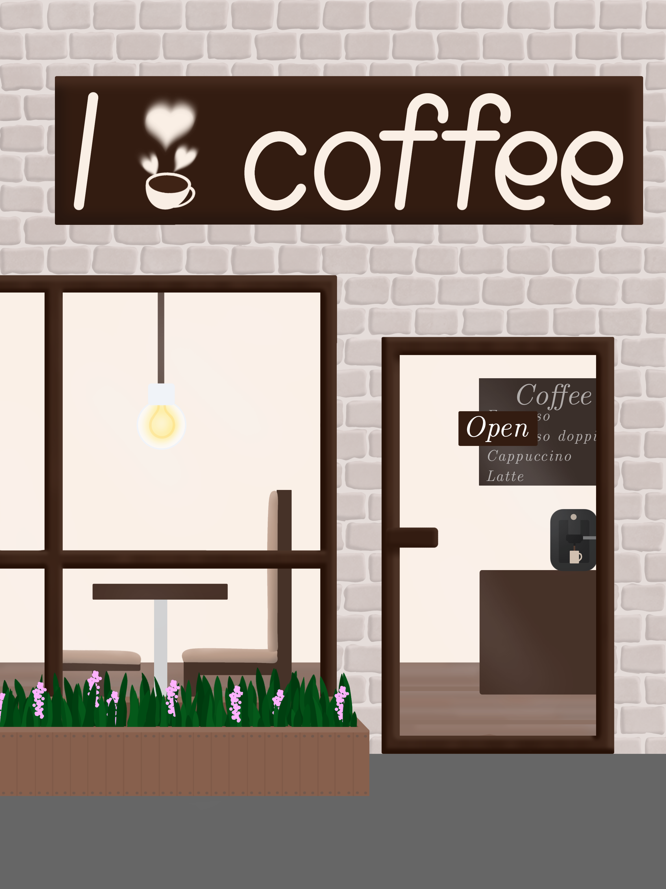 Cafe ''I ♡ coffee'' - ibisPaint