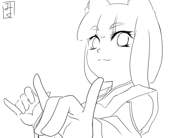 コンコン　ぬり絵