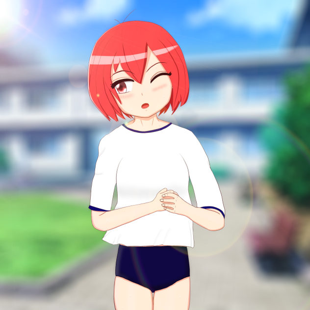 体育前のお腹の痛い少女