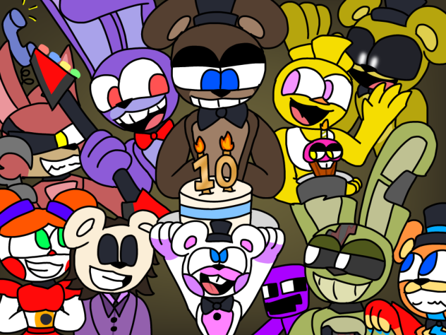 Fnaf 10 year anniversary drawing