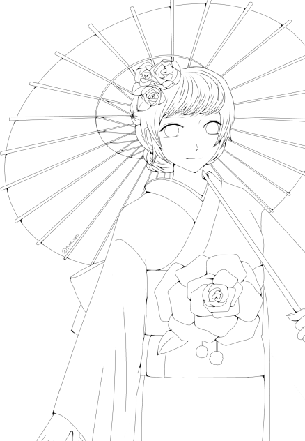 塗り絵(線画)