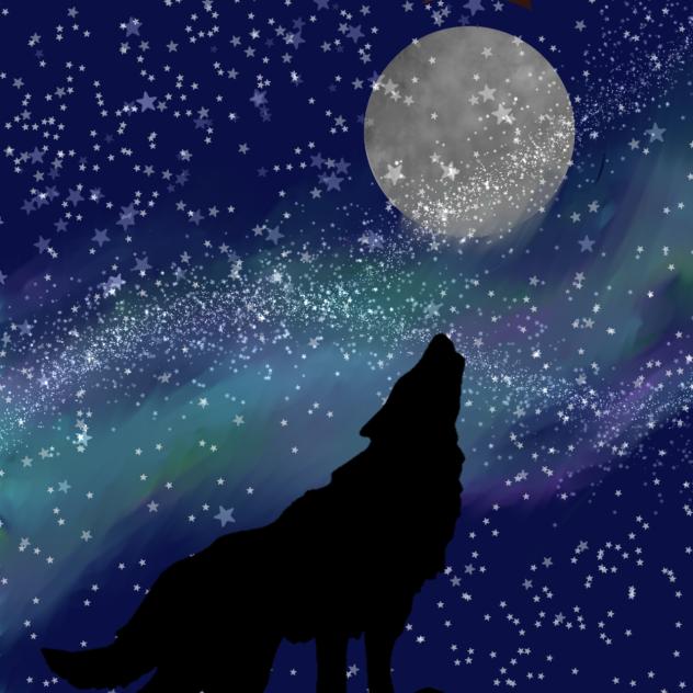 wolf howling at the moon ☪ 🐺