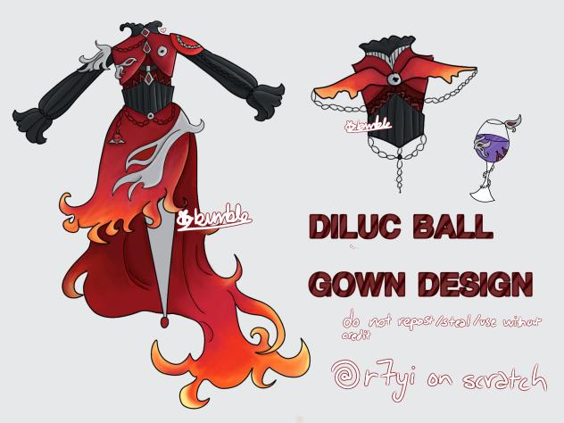diluc ball gown outfit 🔥
