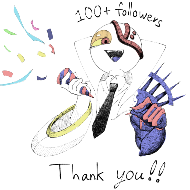 ツイッターフォロワー100人記念絵