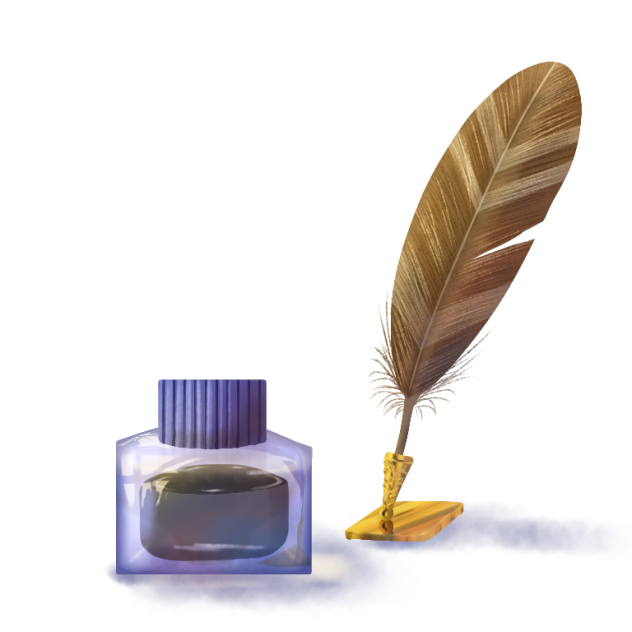 インクと羽根ペン