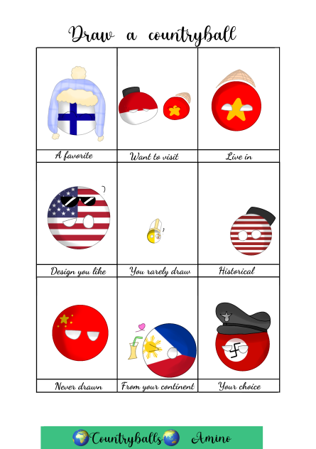 Draw a country ball