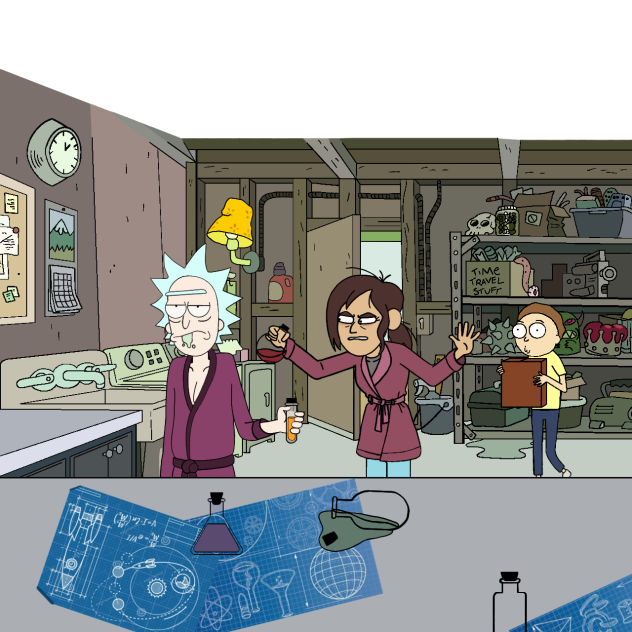 fan art rick and morty & inside job