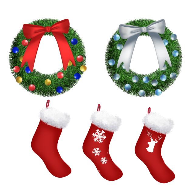 Christmas socks and garland - ibisPaint