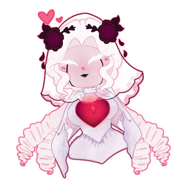 Lady in White Heart Emote
