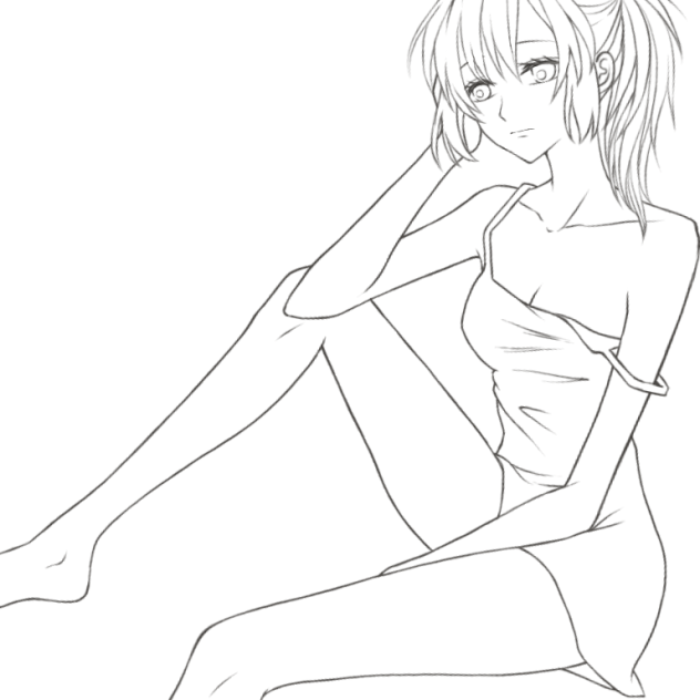 【線画】眠れぬ夜