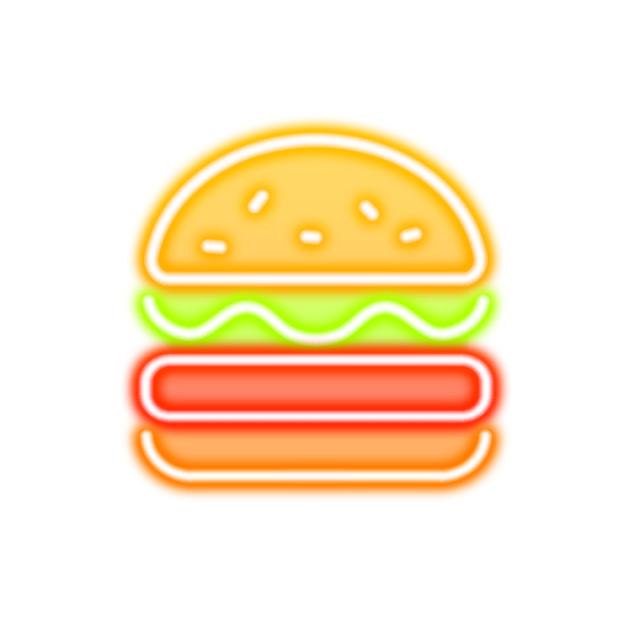 Burger neon icon2