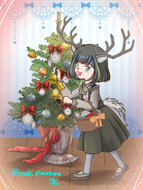 『トナ山さん、クリスマスツリーの準備』 100チャレNo.25