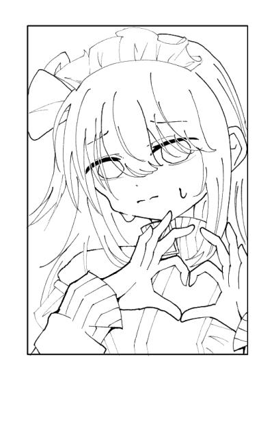 陰キャちゃん　フリー線画