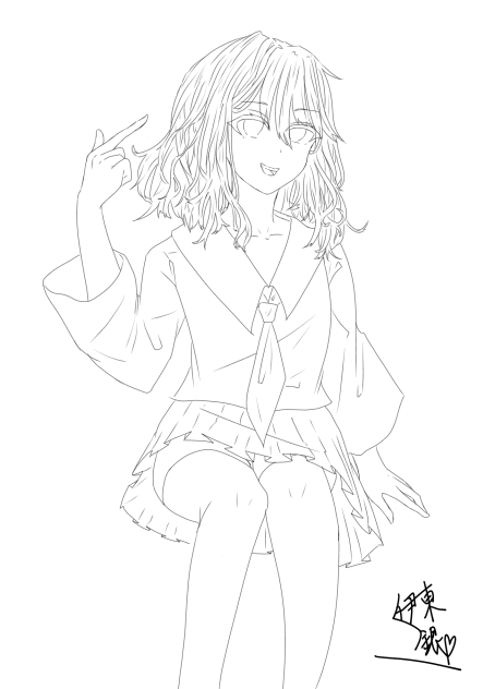 ファジーLOVE 線画