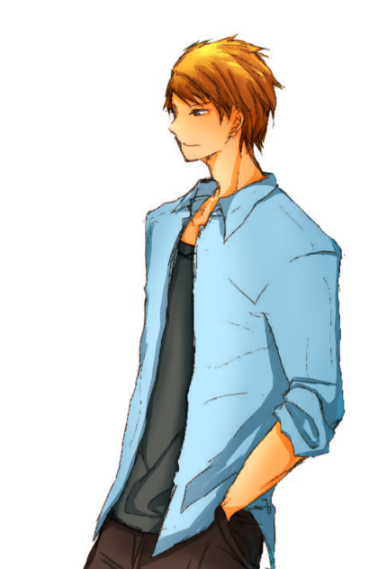 友人と合作 金髪虹村先輩 Ibispaint