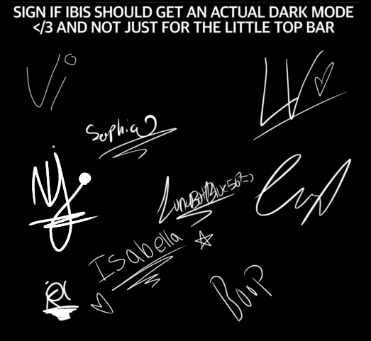 firma para que ibis tenga el modo oscuro
